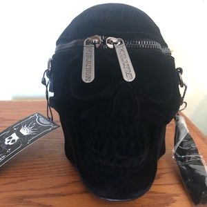 SOLD NWT Killstar Grave Digger Skull black velvet purse